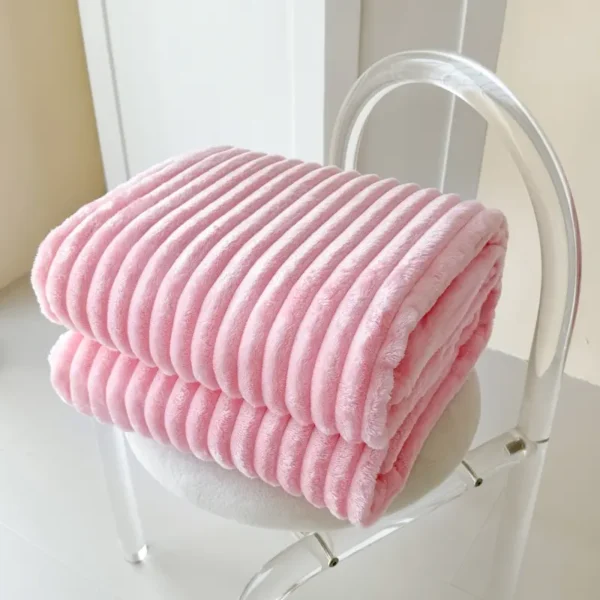Solid Color Flannel Blanket, Soft Comfortable Throw Blanket, Air-conditioned Room Blanket, Warm Nap Blanket for Home Office Travel - Image 5