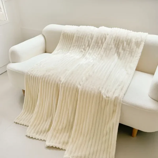 Solid Color Flannel Blanket, Soft Comfortable Throw Blanket, Air-conditioned Room Blanket, Warm Nap Blanket for Home Office Travel - Image 3