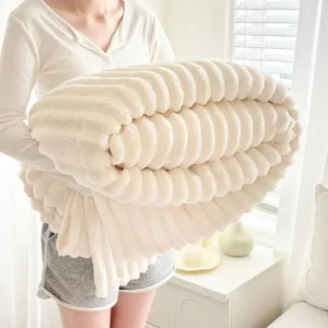 Solid Color Flannel Blanket, Soft Comfortable Throw Blanket, Air-conditioned Room Blanket, Warm Nap Blanket for Home Office Travel